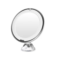 

360 degree round vanity illuminated magnifying rechargeable led makeup mirror