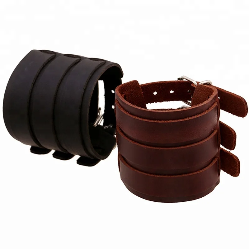 Size Boys Wide Men Cuff Wrap Leather Bracelet Wide Men Cuff Wrap Leather Bracelet