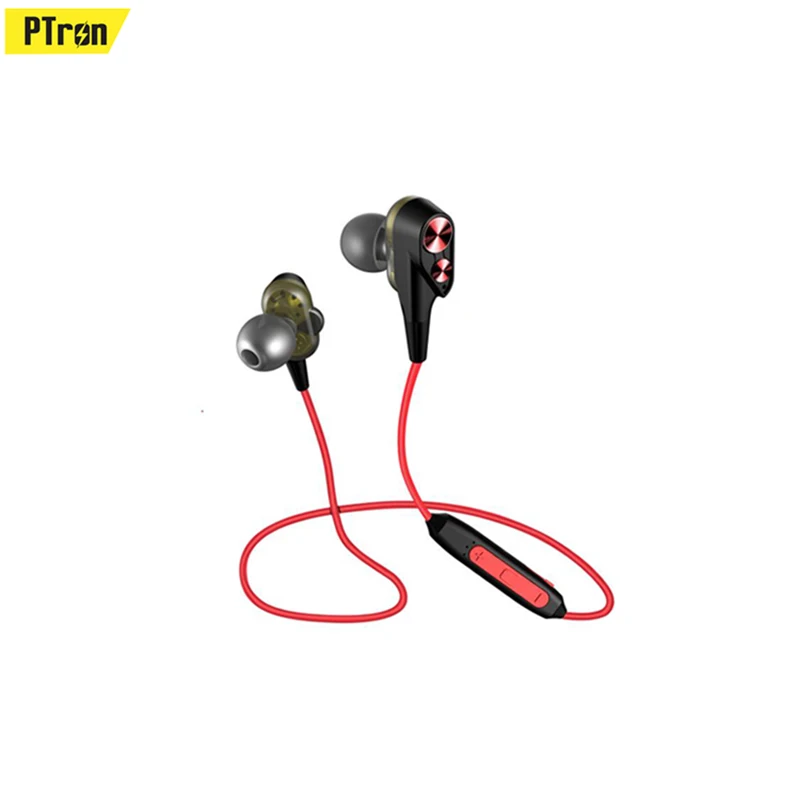 

PTron BTBoom 2019 new arrival Dual driver bluetooth earphone 4D wireless headphones
