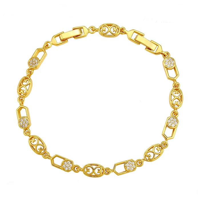 

73312 xuping fashion wholesale women cz gemstone new gold bracelet designs