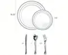 125-Piece Elegant Plastic Plates Cutlery Set Service for 25 Disposable Place Setting Includes: 25 Dinner Plates