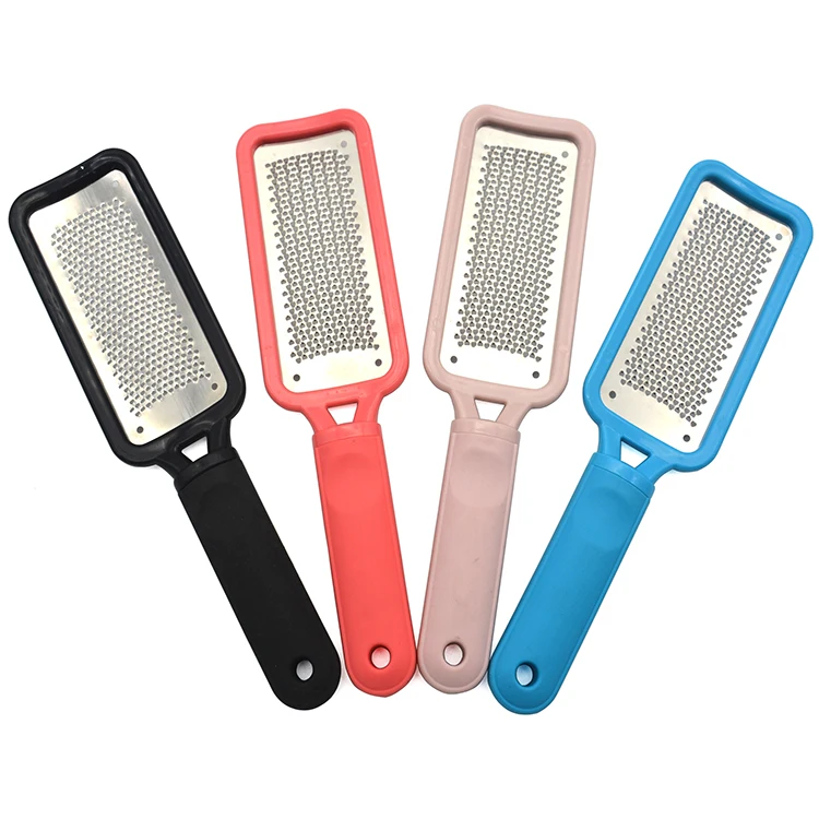 

Wholesale professional pedicure foot file Plastic Handle Stainless Steel callus remover, All color