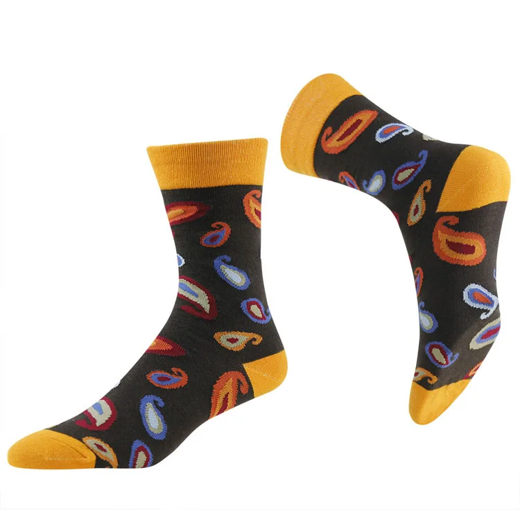 

Wholesale custom knitted jacquard colorful dress men socks