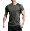 Army green his armpit mesh fabric patchwork sweat slim fit super breathable blank training loss weight beefy t-shirt for men