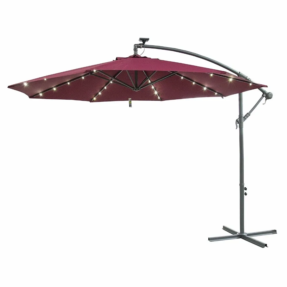 10ft Solar Powered Metal Polyester Steel Manual Open Patio Solar Umbrella With Led Light Buy Led Light Umbrella Patio Patio Led Light Umbrella Patio Umbrellas With Lights Product On Alibaba Com