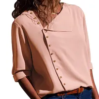 

New Arrival 2019 Women Blouse Long Sleeve Fashion Shirt Spring Autumn Office Ladies Blouses Work Black Tops S-XXL