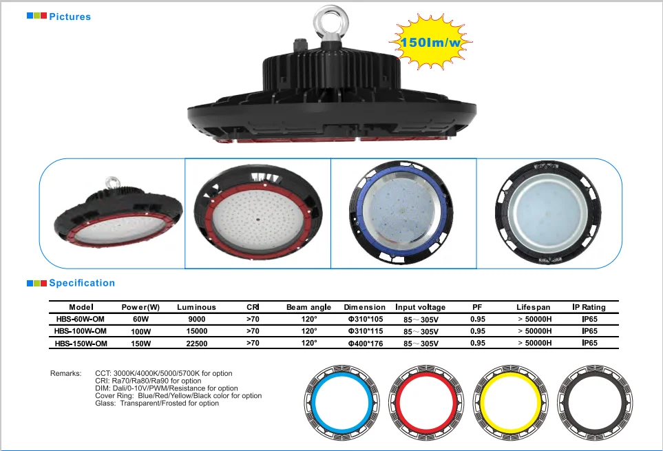 UFO 150lm/w 100w dimmable led high bay - ANKUX.COM