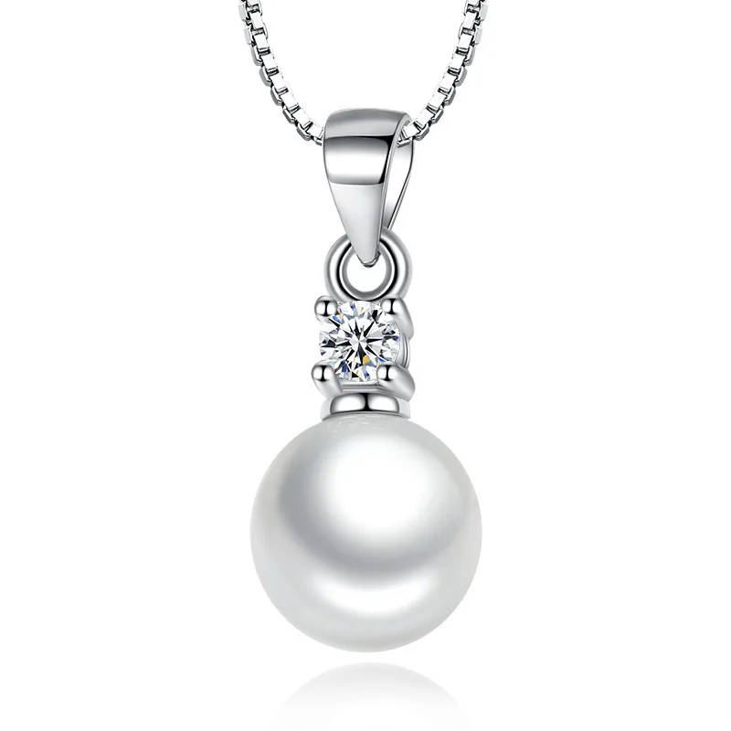 

Fashionable zircon pearl necklace simple elegant female jewelry