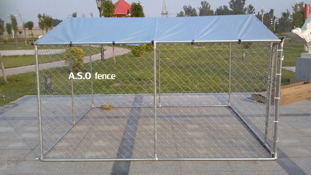 Outdoor Used Heavy Duty Black Color Powder Painted 6 X 6 Dog Kennel