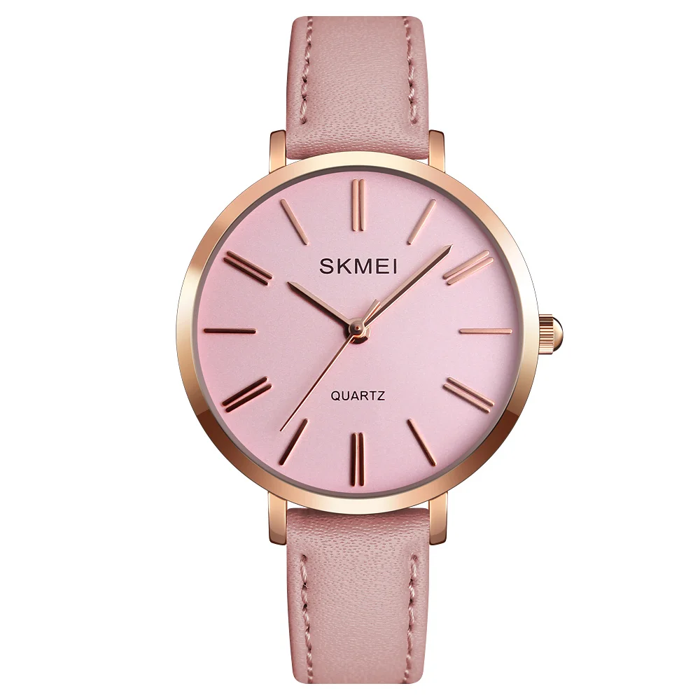

wristwatches for ladies 1397 skmei woman watch leather wrist pink watch, Picture