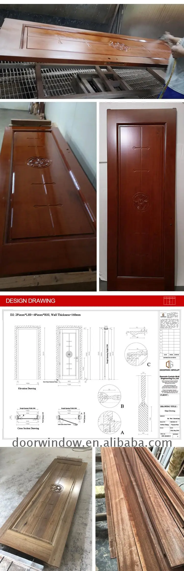 Factory Directly Supply wood carving door window and parts white or oak internal doors