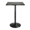 80*80cm walnut same color trimmings HPL table with iron cast base