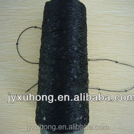 
3mm black sequin yarn for knitting 