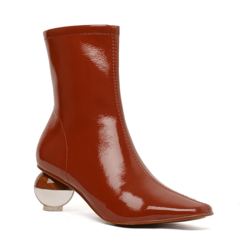

WETKISS Wholesale Fashion OEM Shoes Clear Heel Shoes Strange Heeled Boots Ladies Winter Boots Women Ankle Boots, Black, white, brown,white
