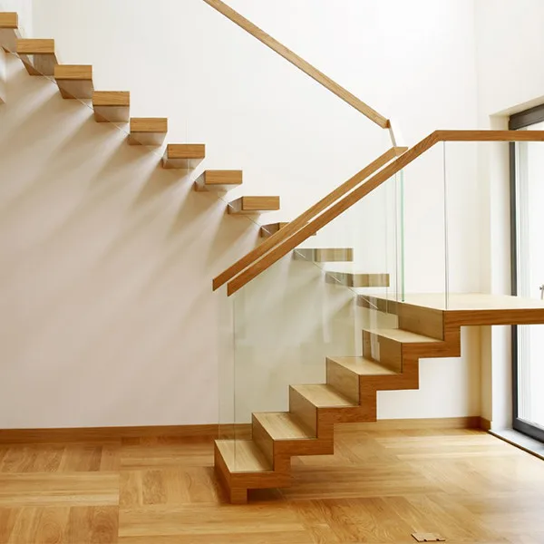 
Solid wood rubber wood timber space saving indoor prefabricated floating stairs  (60686868680)