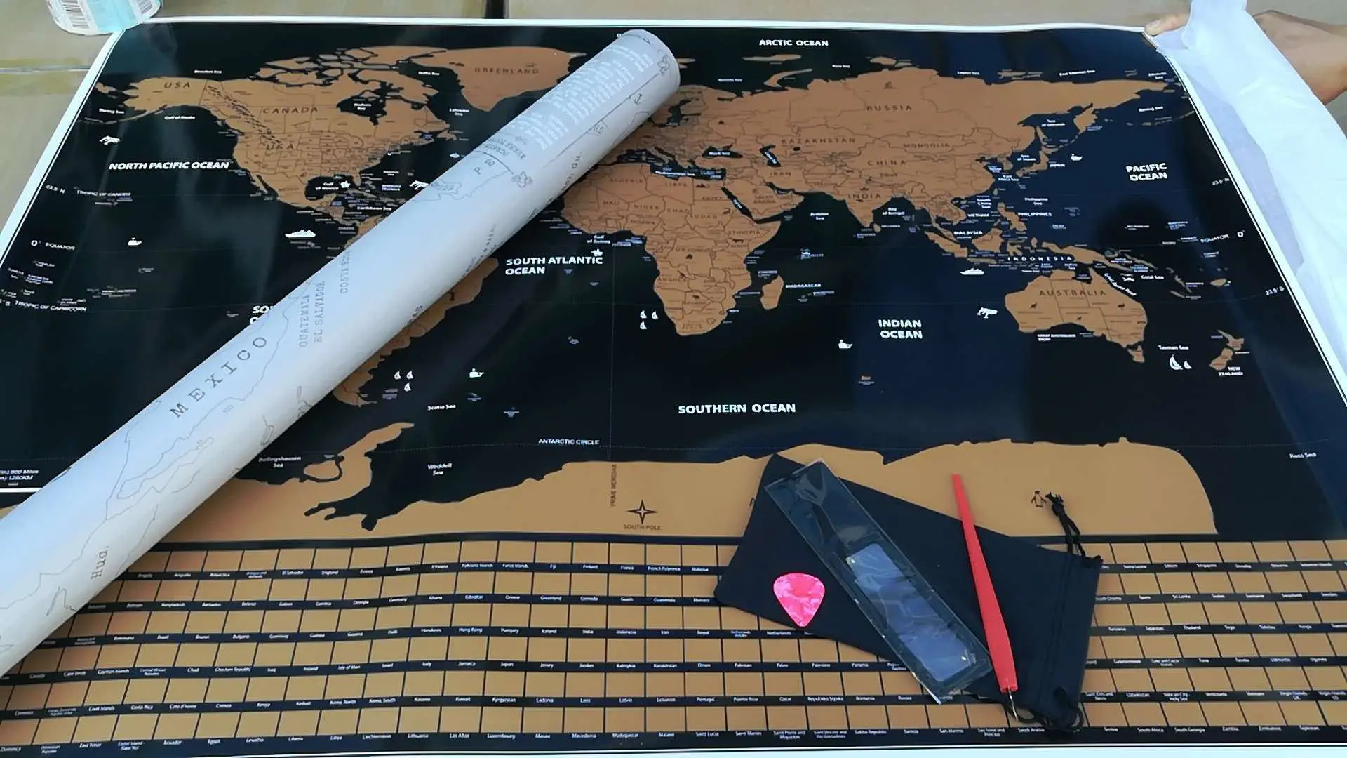 Scratch Off World Map Poster Travel Map With Us States And Country