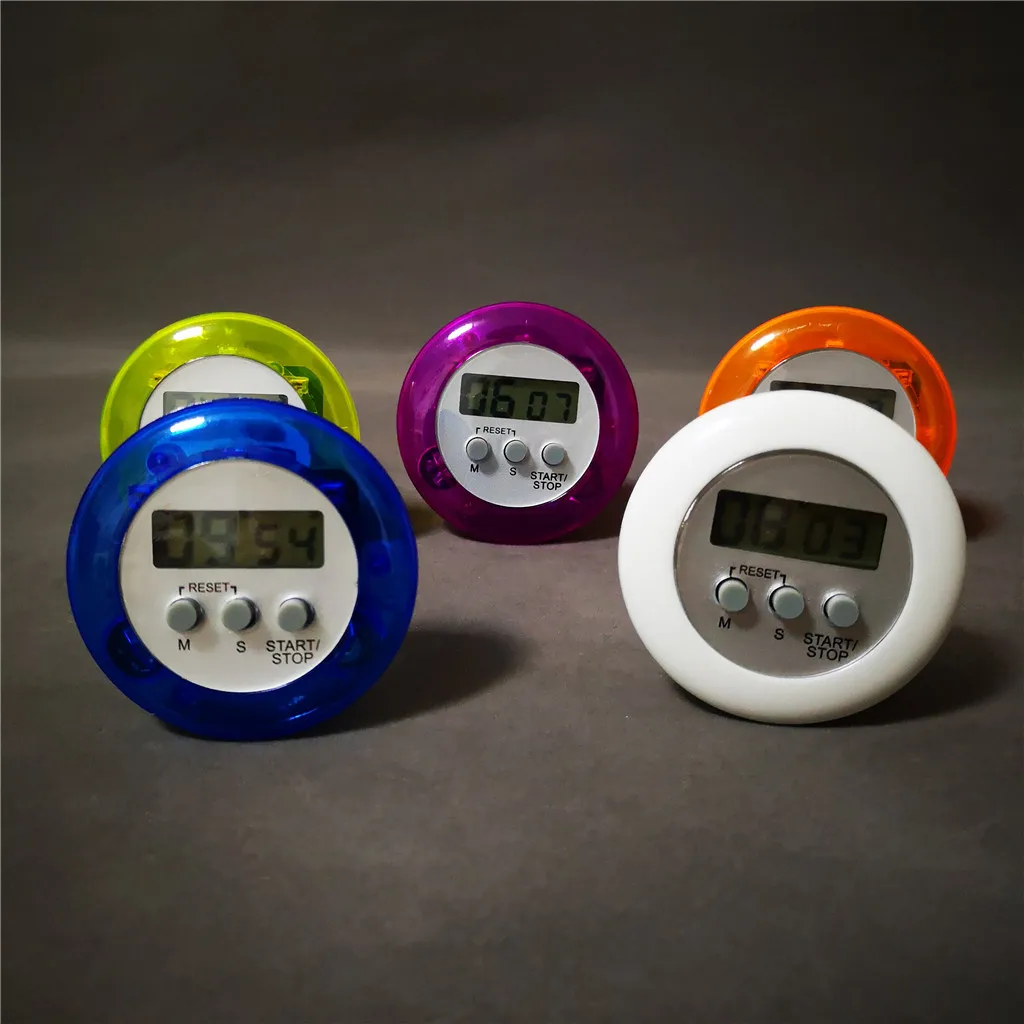 Electronic round LCD  digital kitchen countdown timer