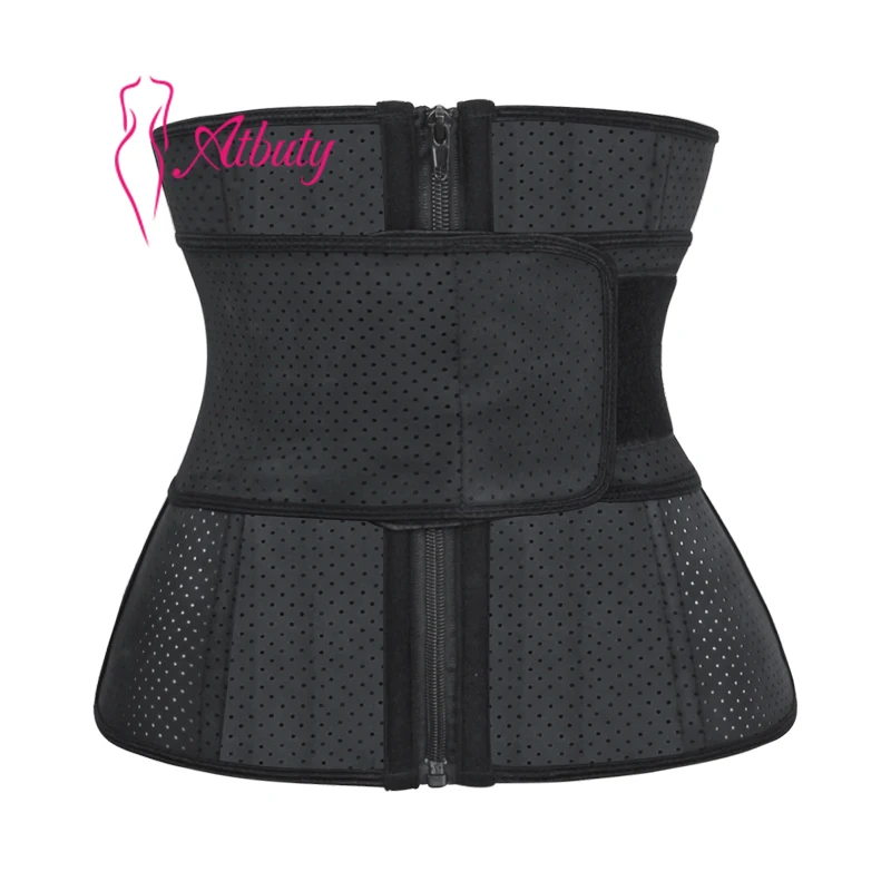 

ATBUTY New Breathable Latex Waist Trainer with Belt Plus Size Hollow Design, As shown