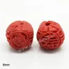 Hand carved chinese symbol beads,8mm loose cinnabar round bead