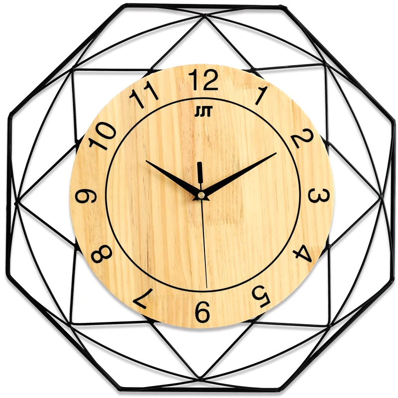 

odm/odmmodern wall clockThe best selling product 3D metal real wooden home decor items horloge muralewanduhrreloj de pared