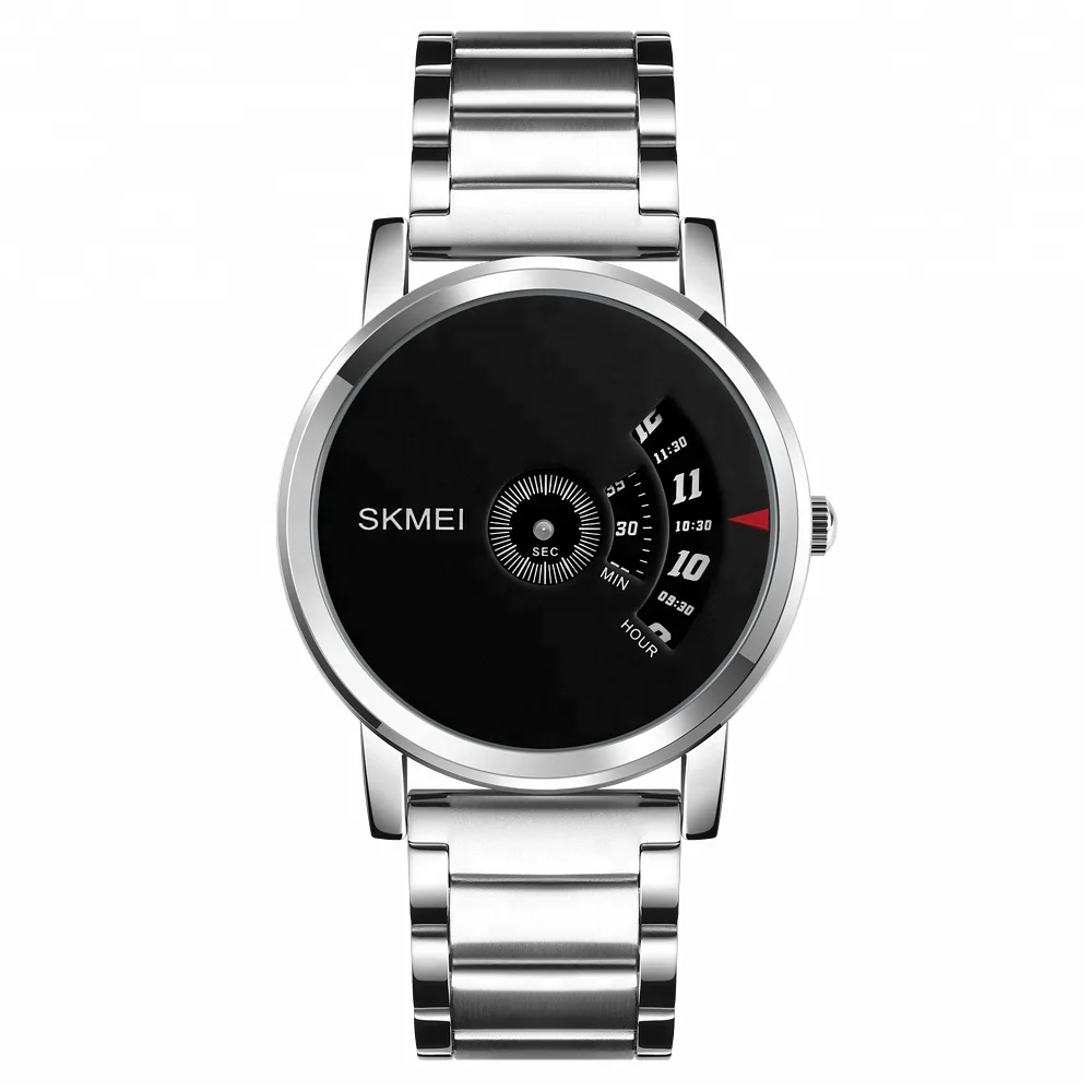 

skmei 1260 Chinese wholesaler 2018 latest model quartz watch stainless steel free shipping, Black/black;silver/black;black/gum color;silver/silver