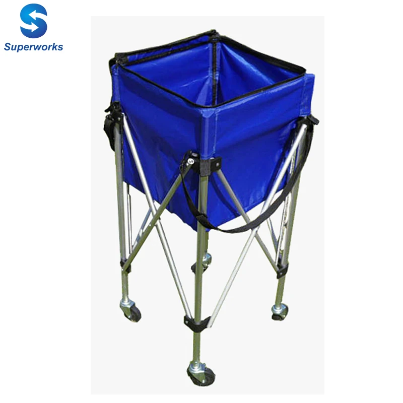 

folding tennis ball carrier portable tennis ball cart trolley with 4 wheels