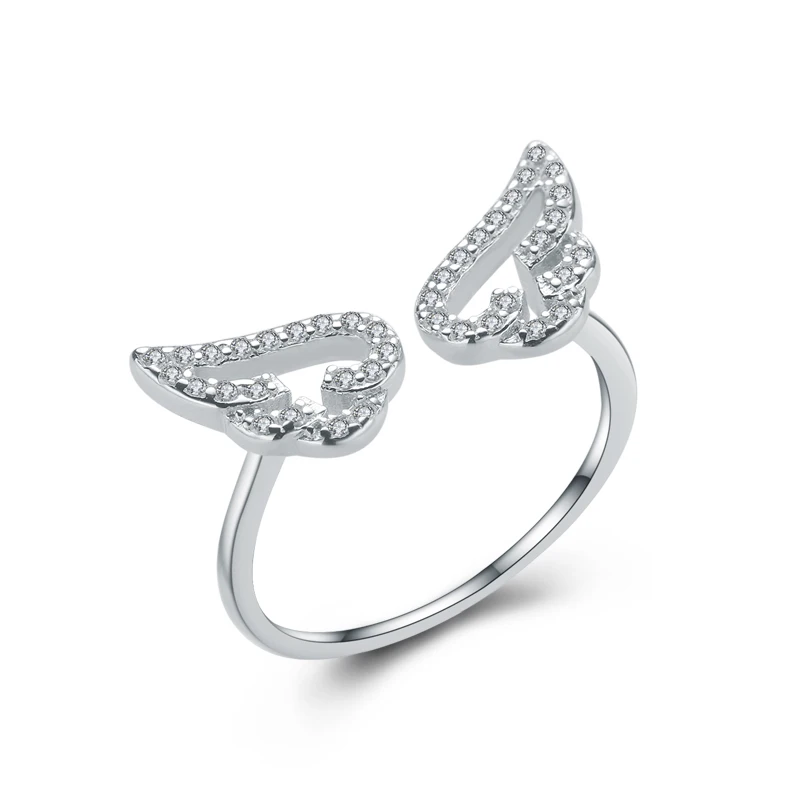 

Lovely angel wings design fashion  cz diamond s925 silver rings jewelry for women