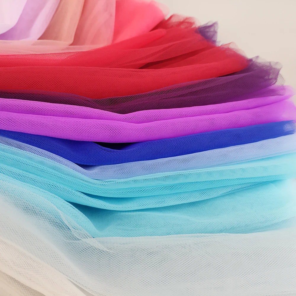 
2020 hot sale high quality wholesale 20D nylon soft tulle mesh fabric for kids tutu 