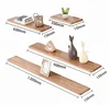 Custom logo FSC certified solid oak wood floating shelves wall mounted decorative shelf bracket