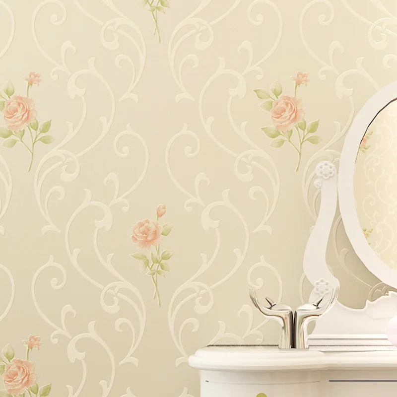 Europese non woven behang idyllisch romantische slaapkamer behang ... Woonkamer behang koper