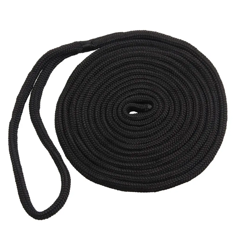 

16.5 White Black Color Double Braided Nylon Dock Line Boat Rope Wharf Anchor Rope, Black or white