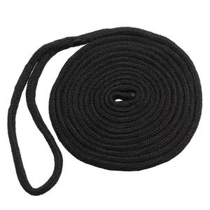 16.5 White Black Color Double Braided Nylon Dock Line Boat Rope Wharf Anchor Rope