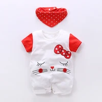 

Wholesale ActiveNewborn Baby Romper Short Sleeve Summer Baby Onesie+Bib 2 Pieces Short Sleeve Baby Girl Romper