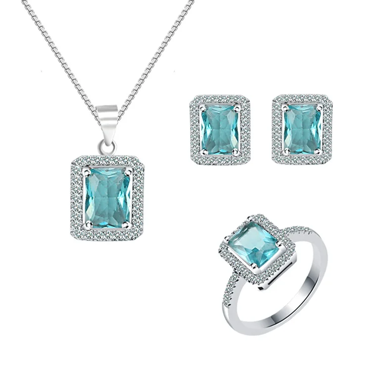 

Wholesale Costume 925 silver necklaces earrings Women Jewelry Set