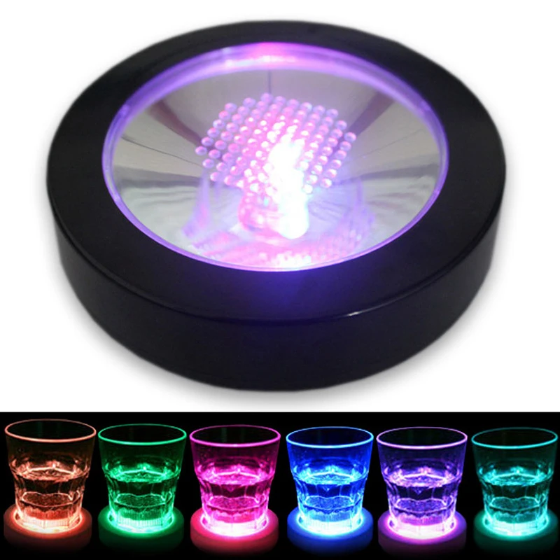 

Colour changing USB Rechargeable 5V Drink Glass Bottle Cup LED Coaster Mat