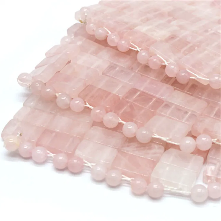 

Natural 100% Rose Quartz Mask Eye Healing Rose Quartz Beads Mask For Beauty, Pink