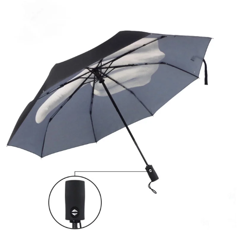 

3 Folding Automatic Special Print Middle Finger Umbrella