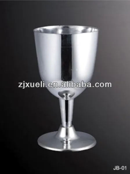 silver plastic wine goblets