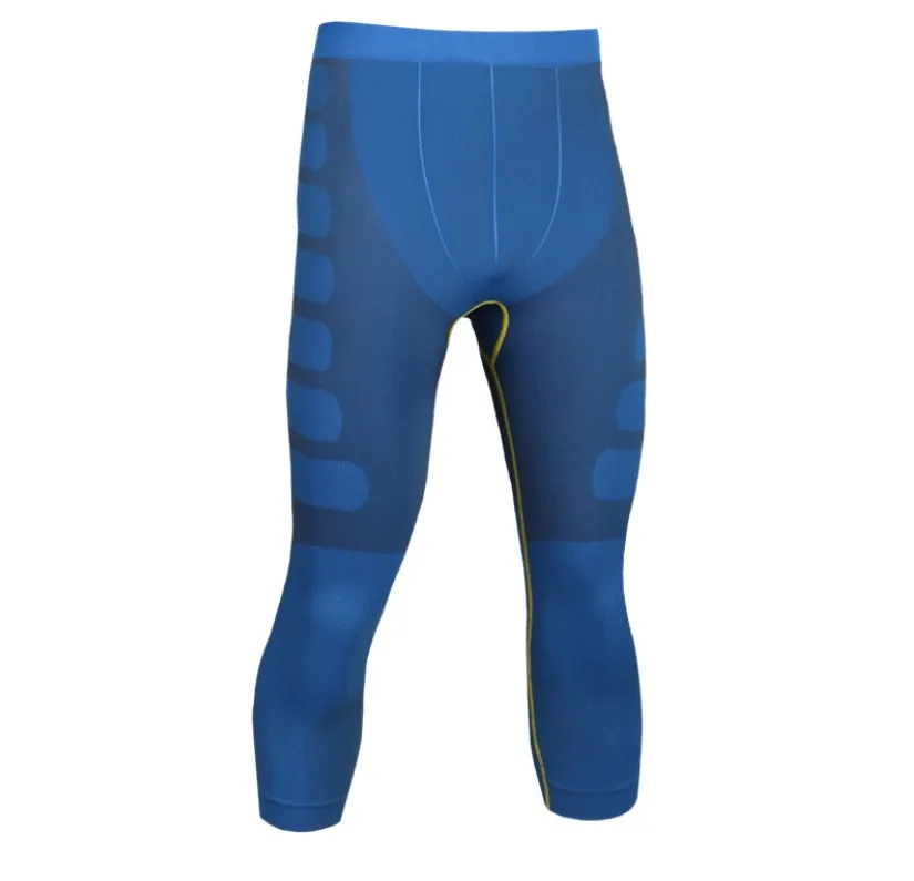 

Very Popular Custom Logo Running Gym Stretchable 3/4 compression Pants, Black+green /blue+green/black+red