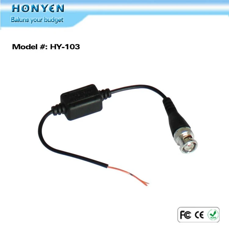 Waterproof design passive bnc connector single channel video balun HY-103