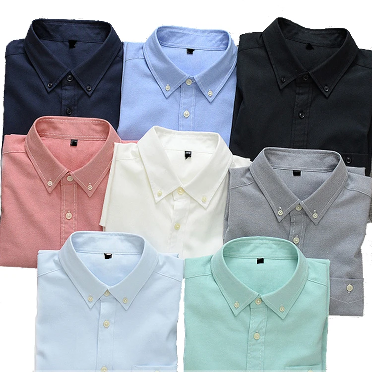ready goods custom office slim fit CVC long sleeve plain oxford mens dress shirts