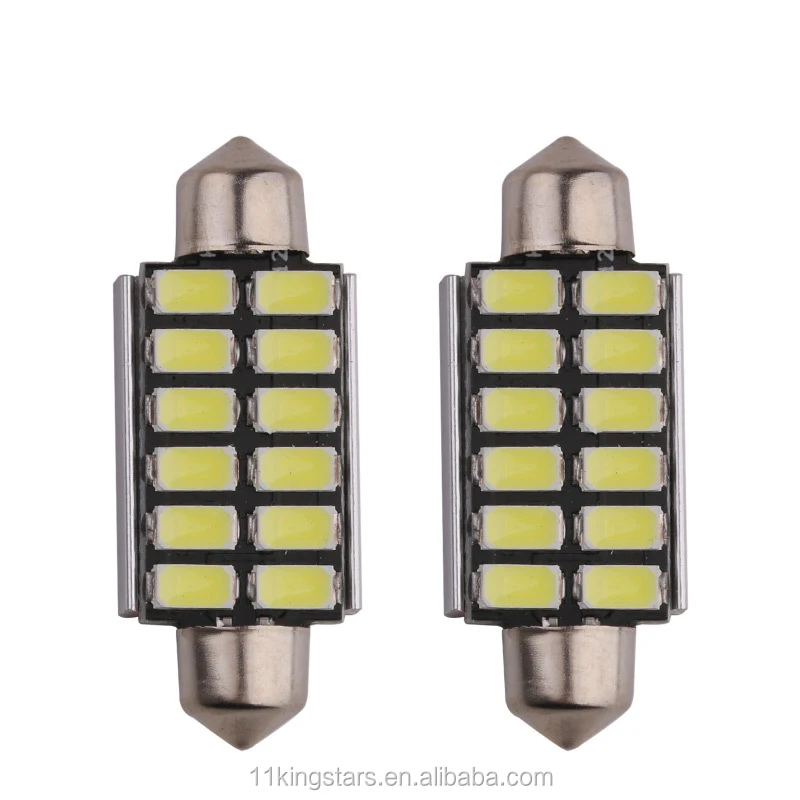 39MM Festoon C5W LED Bulb,HSUN 12V-24V Canbus Error Free LED Bulbs with 12LED SM