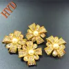 Superior Quality Pearl shirt Wedding cloth Button Crystal Translucent Golden Rhinestone Buttons