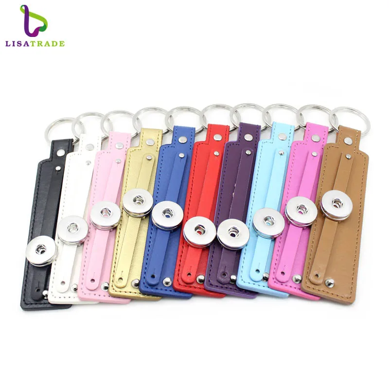 
Wholesale Mix Color Snap Button Pu Leather Keychain Wholesale Jewelry Fit 8mm Slide Charms/letters ,Accept Custom Bracelet 