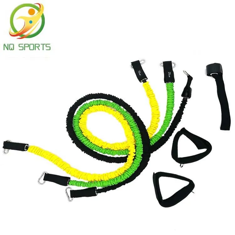 

Wholesale Custom Fitness Workout 11pcs Latex Resistance Bands Tube Set With Handle For Strength And Speed Training, Can be customized