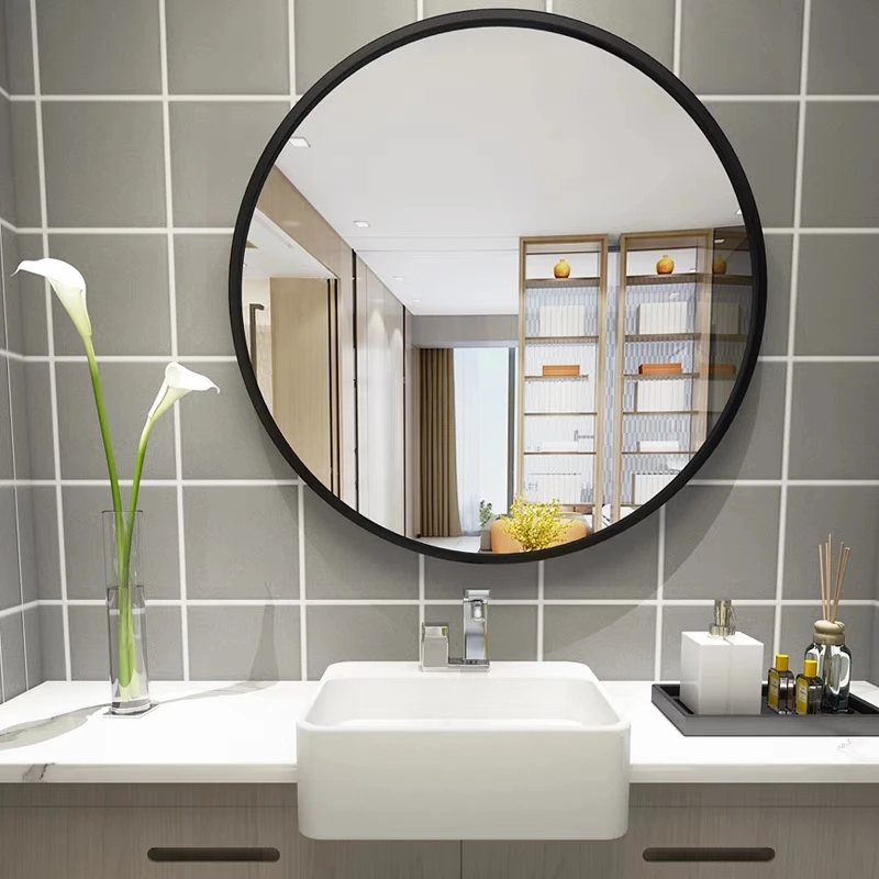 

Best Selling Product New Arrival Black Round Hotel Bathroom Mirror
