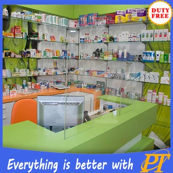 Elegant Medical Display Luxury Pharmacy Shop Counter Design