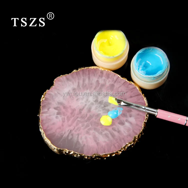 

multi-function nail art colorful works show display nail color palette with gold rim tool