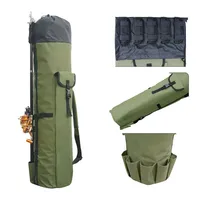 

Large Capacity Folding Polyester Fishing Rod Case Carrier With Strap