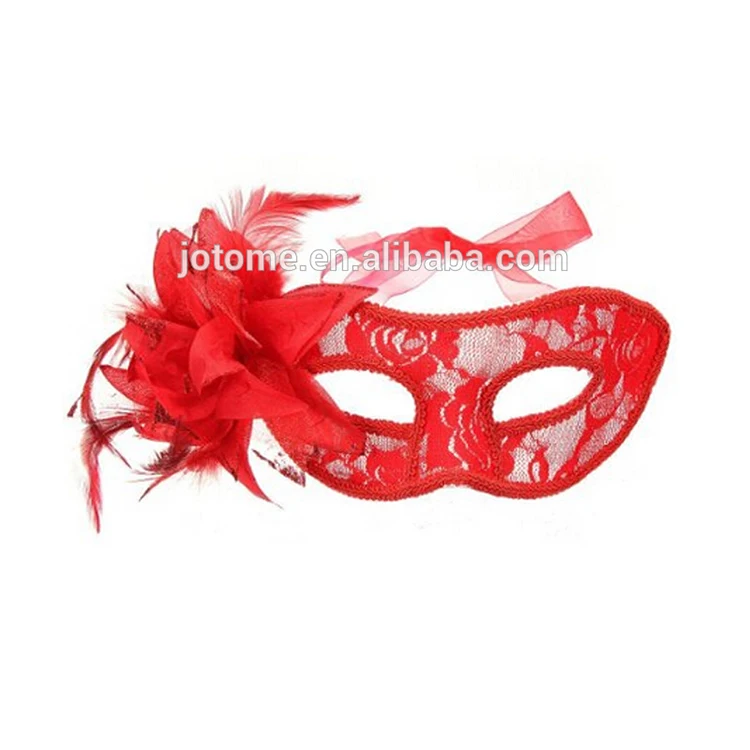 

Venetian Lace Mask with Flower for Masquerades, Costume Balls, Prom, Mardi Gras (Red,white, blue), Glod, green, orange